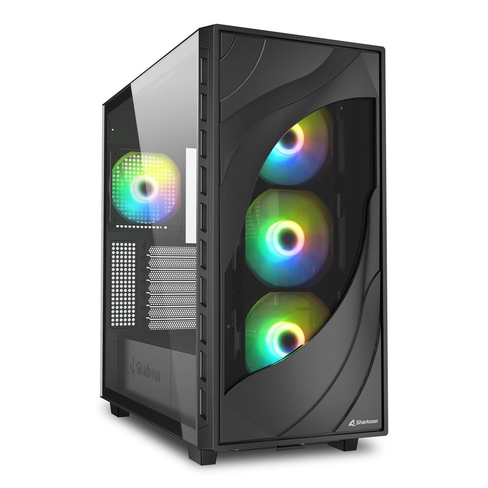 SHARKOON CASE ATX REBEL C80G GLASS RGB C80G RGB