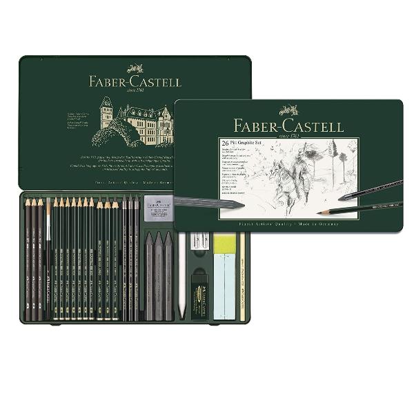 FABER CASTELL SET METALLO PITT MONOCR. 26 PZ 112974