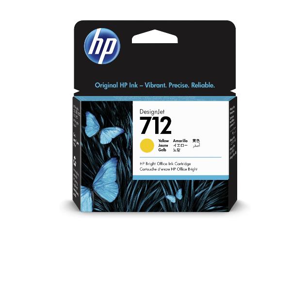 HP 712 29-ML YELLOW DESIGNJET INK 3ED69A