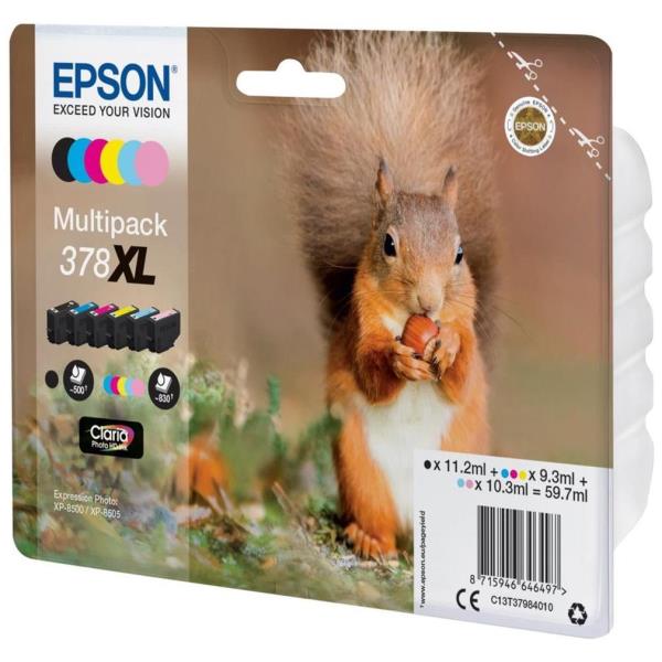 EPSON MULTIPACK 6 COLORI SCOIATTOLO 378XL C13T37984010