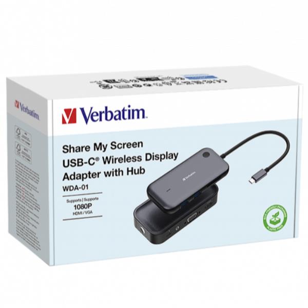 Verbatim VERBATIM SHARE MY SCREEN USB-C WIRELESS ADAP 1080P 32146