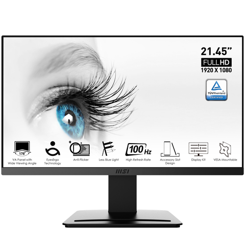 MSI MONITOR 21,5 LED VA 16:9 FHD 1MS 250 CDM, INCLINABILE, VESA 75X75, VGA/HDMI PRO MP223