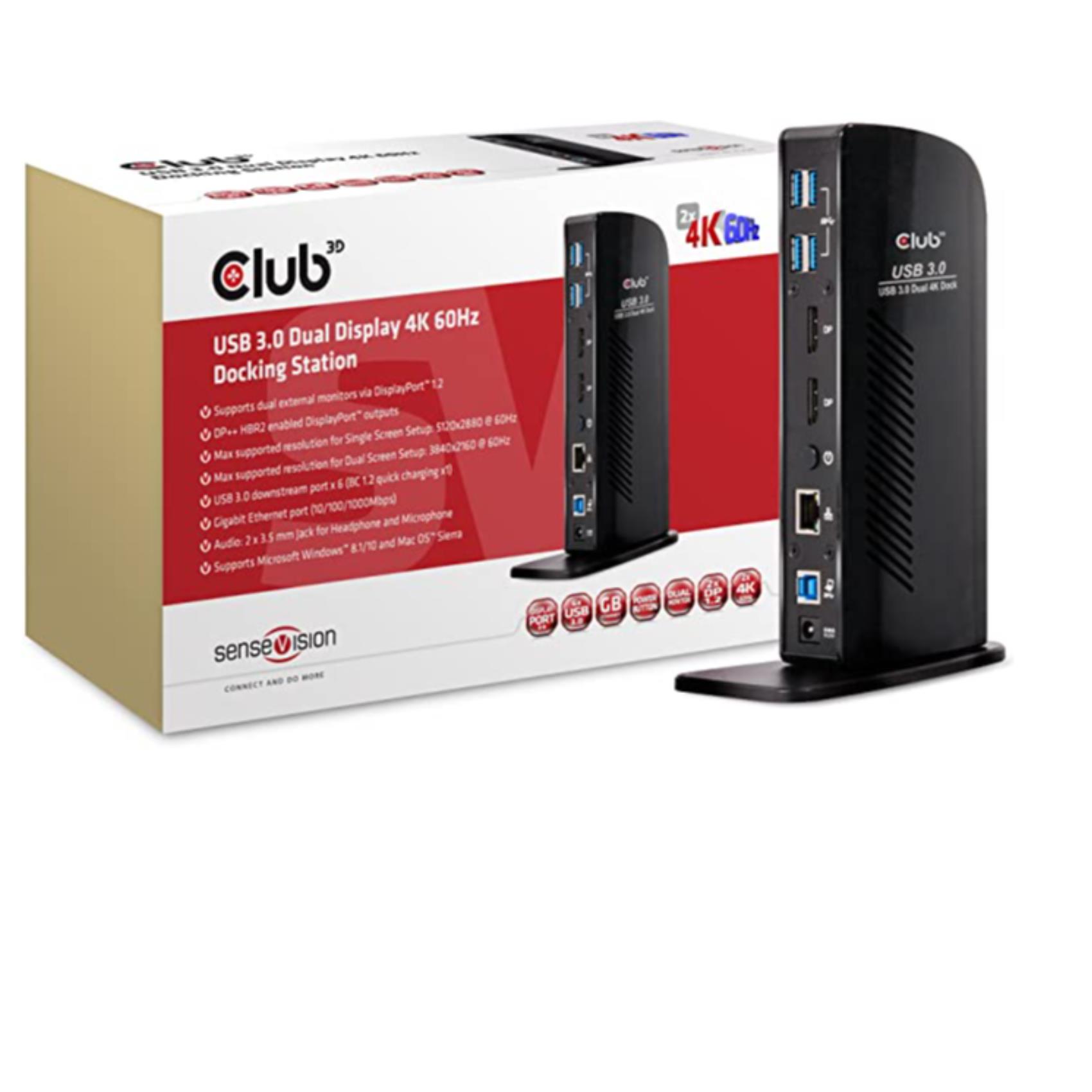 CLUB3D USB 3.1 DUAL DISPLAY DOCKING STAT. CSV-1460