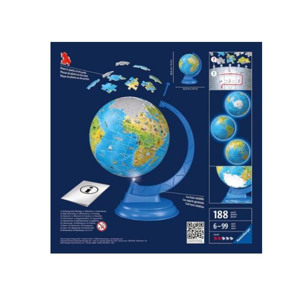 RAVENSBURGER GLOBO 180 PEZZI NIGHT EDITION 114986