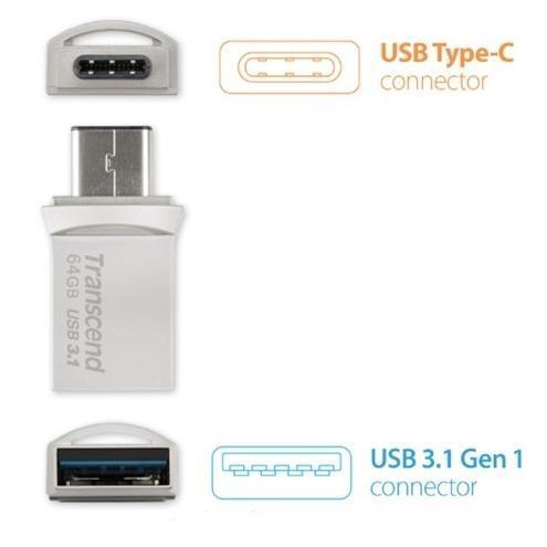 TRANSCEND 64GB JETFLASH 890 SILVER PLATING TS64GJF890S