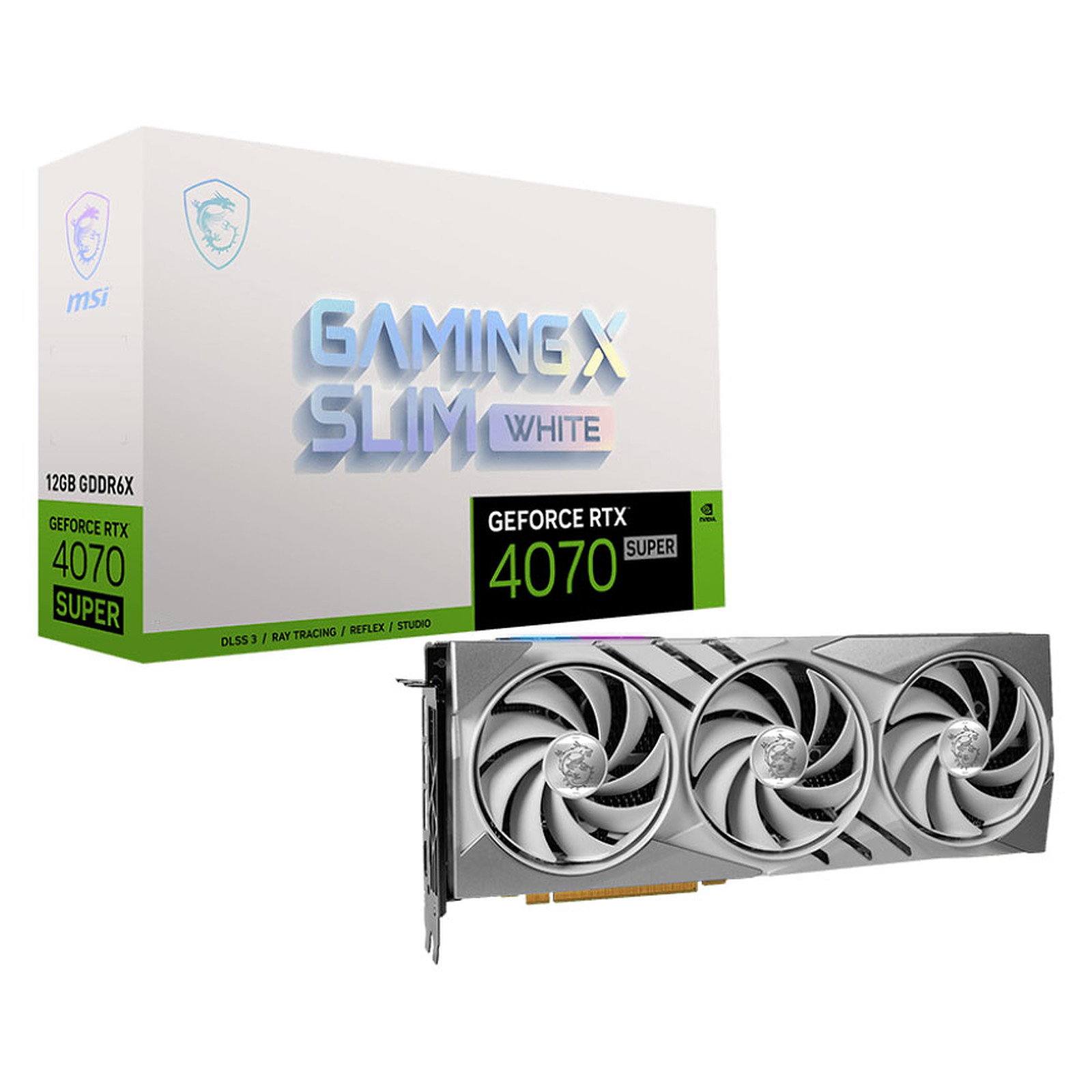 MSI VGA GEFORCE RTX 4070 SUPER, RTX 4070 SUPER 12G GAMING X SLIM WHITE, 12GB GDDR6X, DP*3/HDMI, ATX, TRI FROZEN, BIANCA RTX 4070 SUPER 12G GAMING X SLIM WHITE