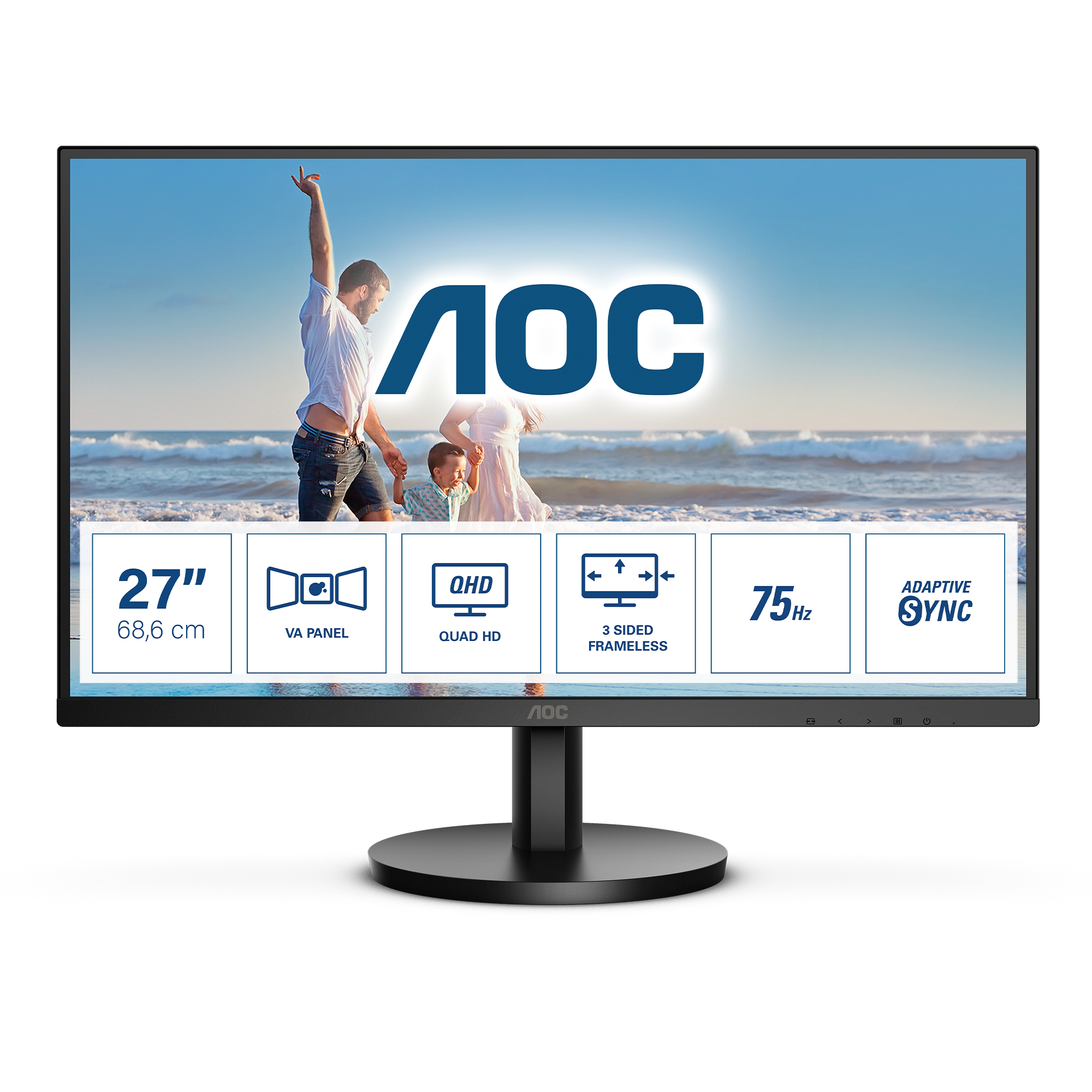 AOC MONITOR 27 LED VA QHD 16:9 4MS 300 CDM, DP/HDMI, MULTIMEDIALE Q27B3MA