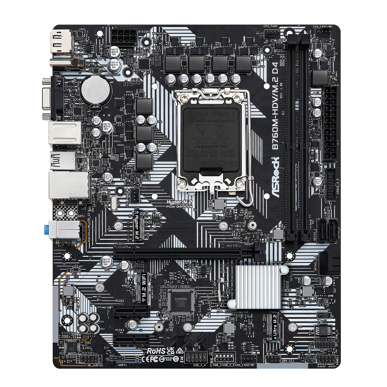 ASROCK MB B760, B760M-HDV/M.2 D4, LGA1700, 2 DDR4 , mATX 90-MXBL40-A0UAYZ