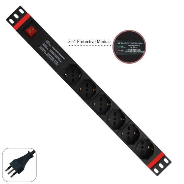 WP EUROPE MULTIPRESA 1U 6 PRESE UNIVERSALI WPN-PDU-I06-06