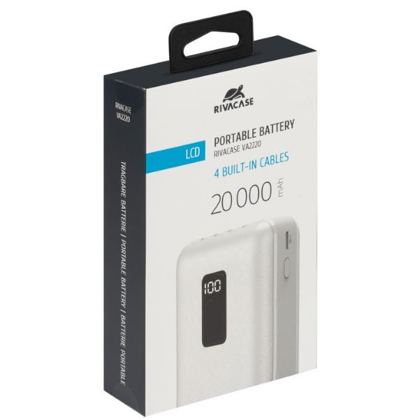 RIVACASE POWER BANK 20000 MAH CAVI INTEGRATI VA2220