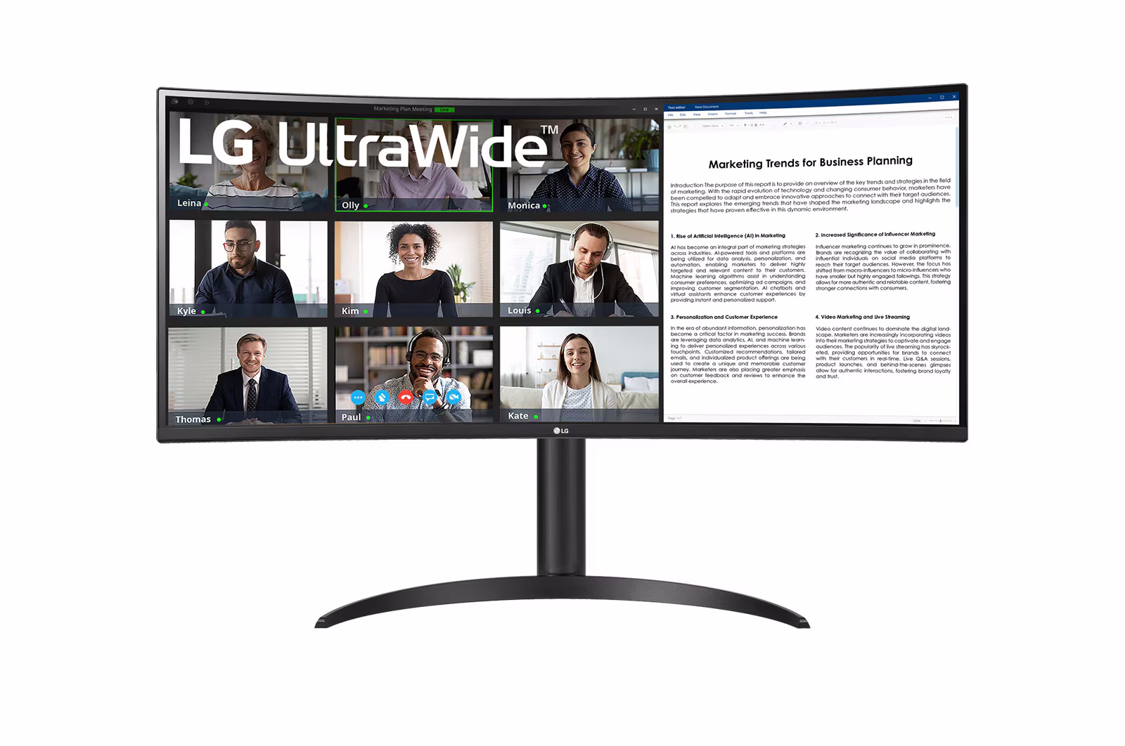 LG MONITOR CURVO 34 LED VA 100Hz 21:9 3440 x 1440 5ms 300 CDM, , REG ALTEZZA, USB-C DOCK, DP/HDMI 34BR55QC-B.AEU