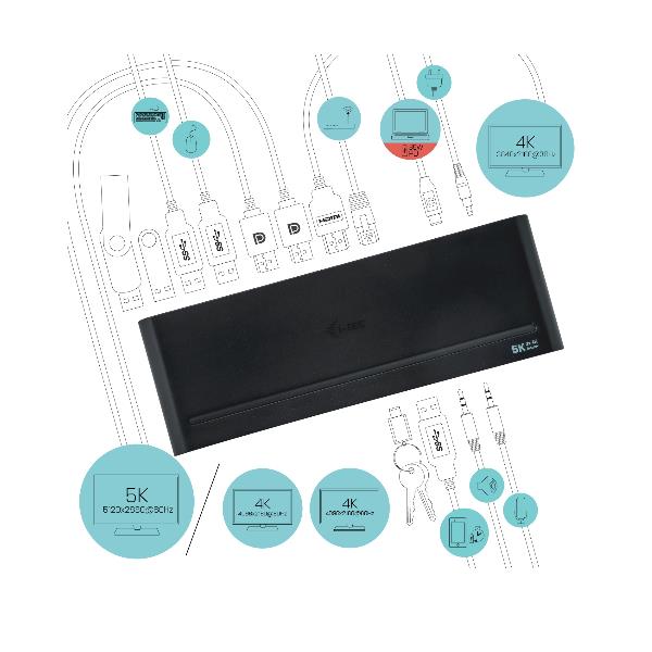 I-TEC USB-C/USB3 3X 4K HDMI LAN 5XUSB3.0 CATRIPLE4KDOCKPDIT