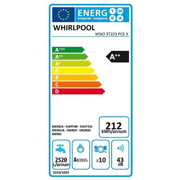 WHIRLPOOL LAVASTOVIGLIE BI SLIM 10 COP WSIO3T223PCEX