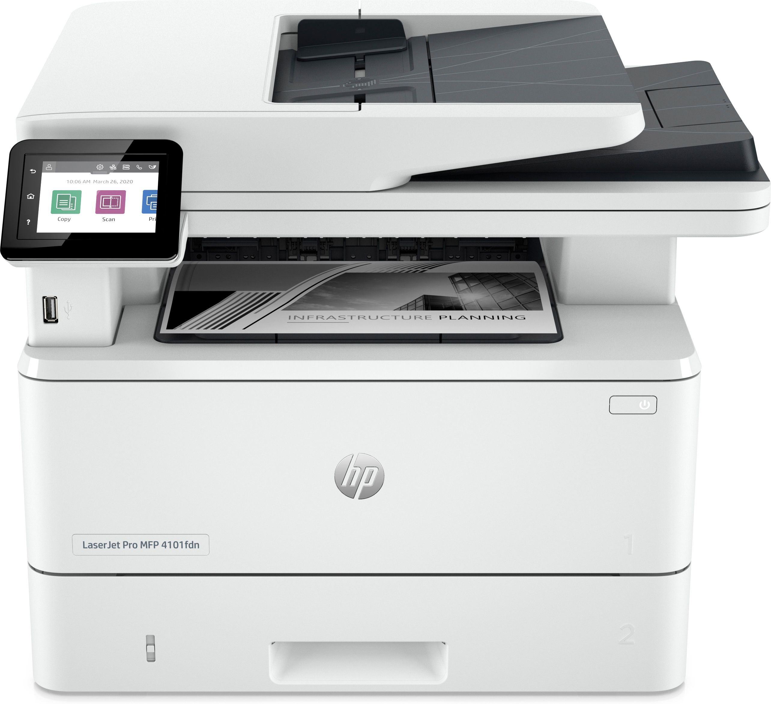 HP MULTIF. LASER A4 B/N, LASERJET PRO 4102FDN, SERIE 4000, 40PPM, ADF, FRONTE/RETRO, USB/LAN, 4 IN 1 2Z623F#B19