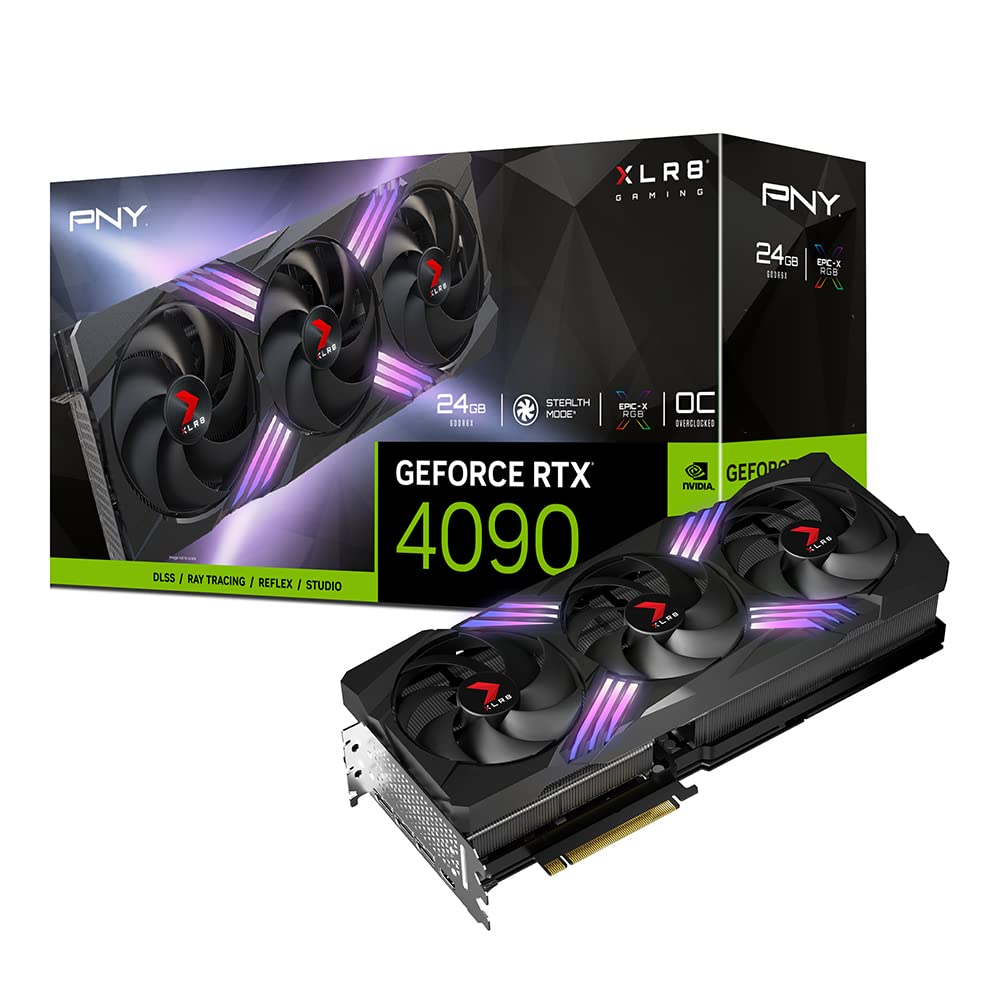 PNY VGA GEFORCE RTX 4090, RTX 4090 24GB XLR8 GAMING, VERTO EPIC-X RGB, TRIPLE FAN, DLSS 3 VCG409024TFXXPB1-O