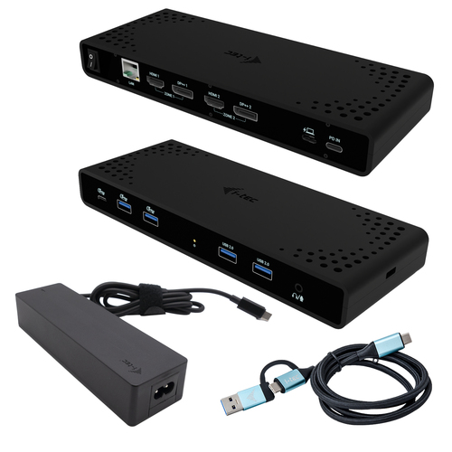 I-TEC UNIVERSAL DUAL 4K DISPLAY DOCKING STATION, PD 85W + I-TEC USB-C CHARGER 100W CADUA4KDOCKPDB100