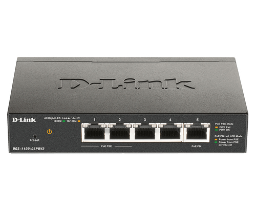 D-link 5-PORT GIGABIT POE SMART MANAGED SWITCH WITH 1 PD DGS-1100-05PDV2