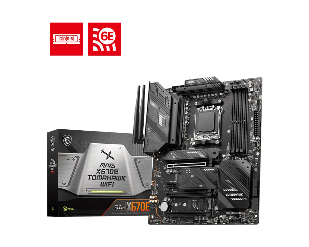 MSI MB AMD X670, X670-E TOMAHAWK AM5 4DDR5,3PCI-Ex16,1PCI-Ex1,4M.2,4SATA3,1USB3.2Gen2x2,4USB3 MAG X670E TOM WI