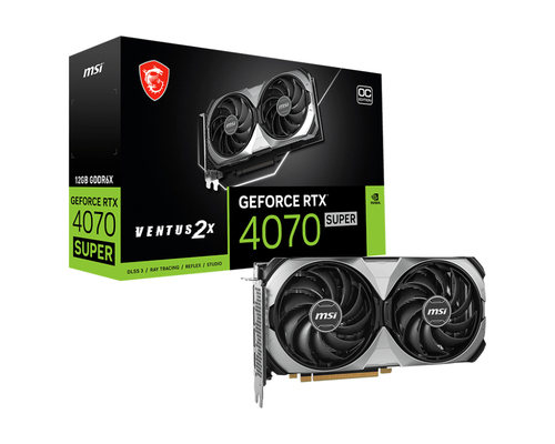 MSI VGA GEFORCE RTX 4070 SUPER, RTX 4070 SUPER 12G VENTUS 2X OC, 12GB GDDR6, DP*3/HDMI, ATX, DUAL FAN RTX 4070 SUPER 12G VENTUS 2X OC