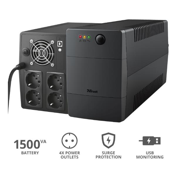 Trust PAXXON 1500VA UPS 4 OUTLETS 23505