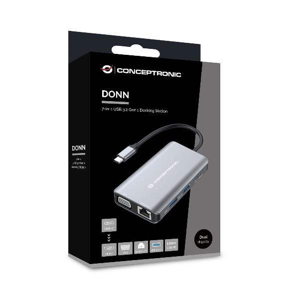 CONCEPTRONIC 7-IN-1 USB 3.2 GEN 1 DOCKING STATIO DONN21G