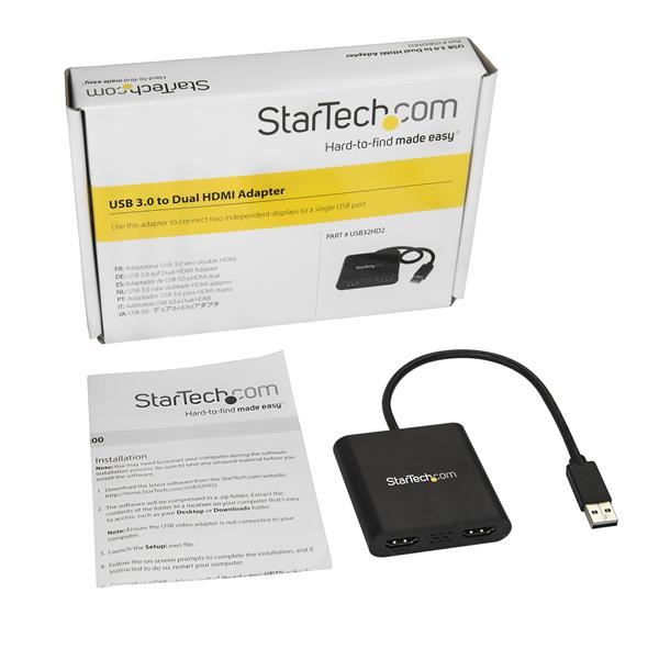 STARTECH ADATTATORE USB A DUAL HDMI USB32HD2