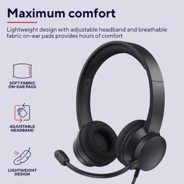 TRUST HS-260 USB-ENC PC HEADSET 25334