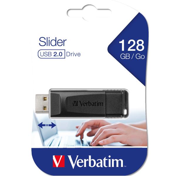 VERBATIM MEMORY USB 2.0 128 GB SLIDER 49328V