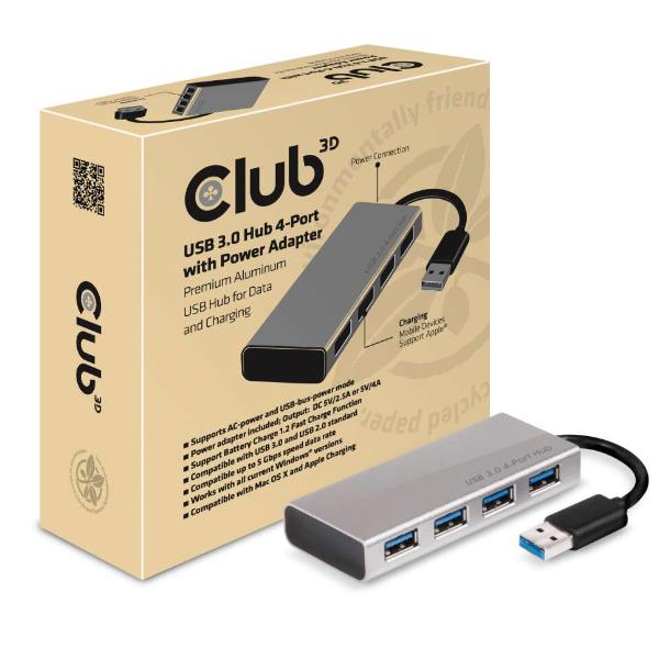 CLUB3D USB-A 3.1 TO 4X USB-A 3.0 ALU CASE CSV-1431