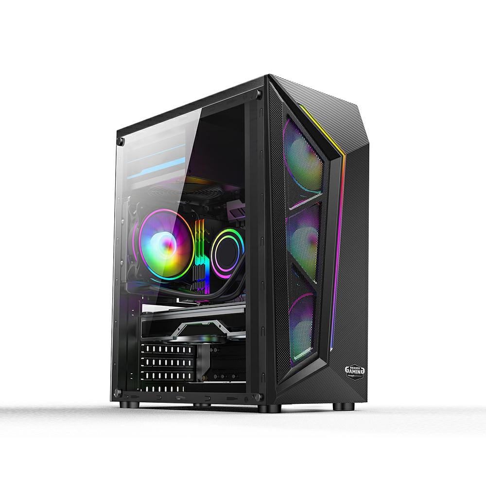 CASE GAMING 1 LED RGB + 4 FAN ARGB, 2 USB, GLASS PANEL IT-GMSC14