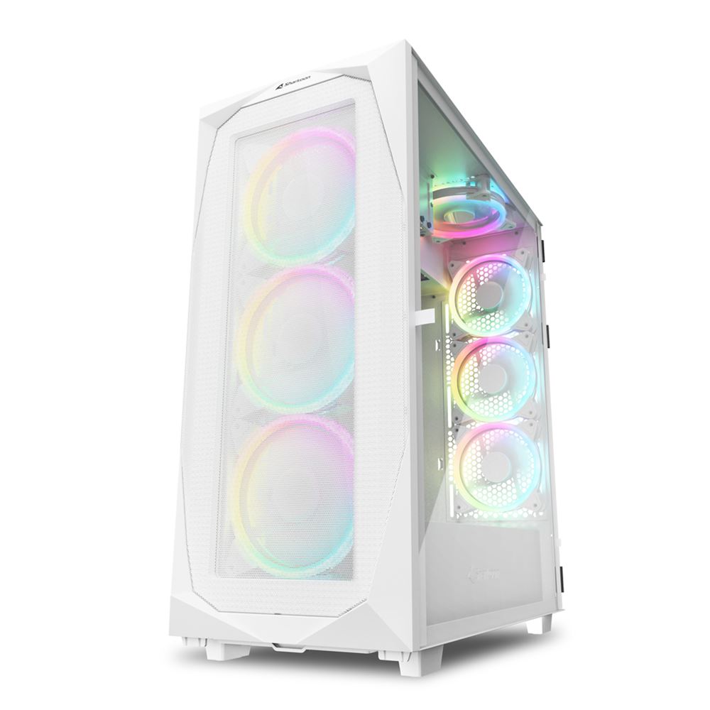 SHARKOON CASE REV300 FULL-TOWER, SIDE GLASS WHITE REV300 WHITE