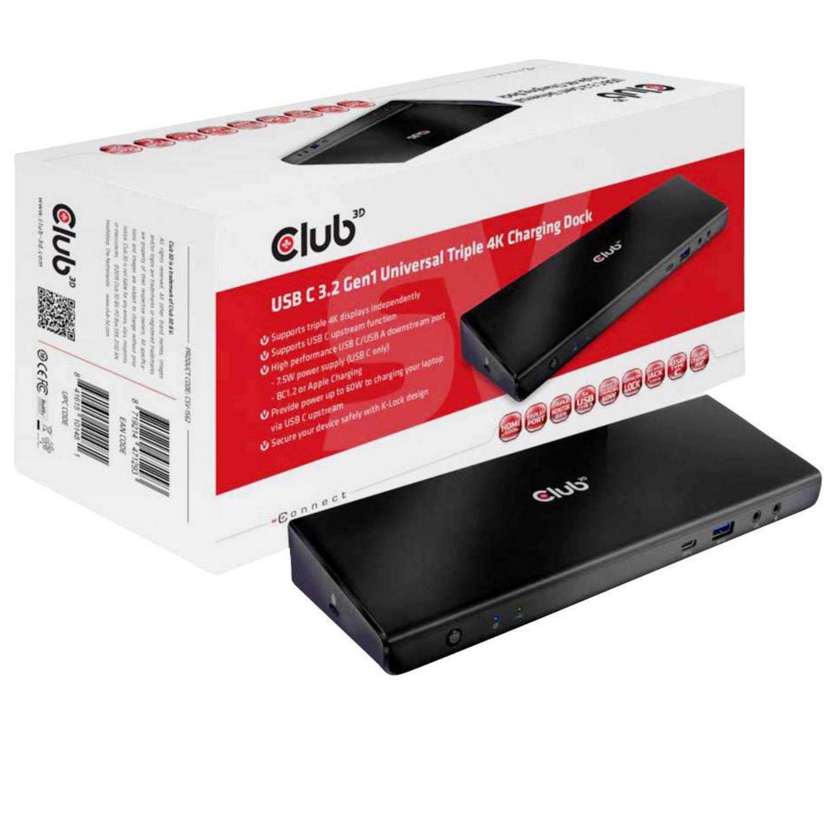 CLUB3D USB-C 3.2 UNIV.3X 4K CHARG.DOCK 60W CSV-1562