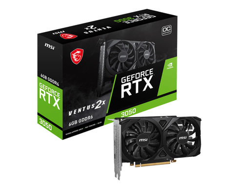 MSI VGA GEFORCE RTX 3050, RTX 3050 VENTUS 2X 6G OC, 6GB GDDR6, HDMI*2/DP, ATX, DUAL FAN, OC RTX 3050 VENTUS 2X 6G OC