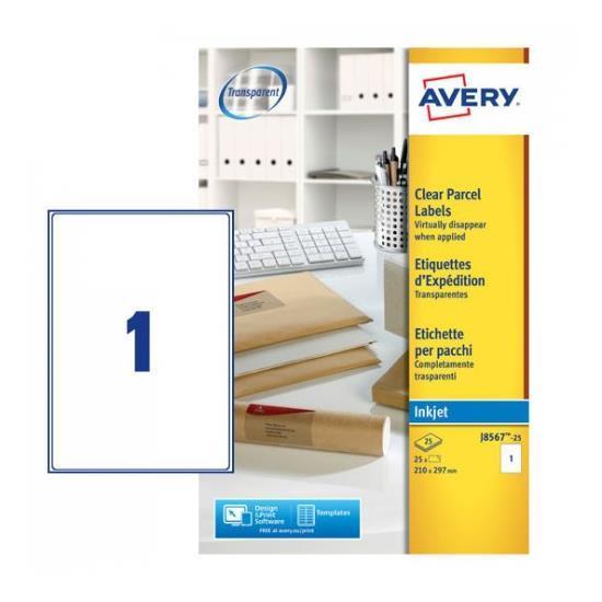 AVERY ETICH.TRASPAERENTI 210X297 SINGOLO J8567-25