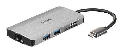 D-link 8-IN-1 USB-C HUB WITH HDMI/ETHERNET/CARD READER/PO DUB-M810