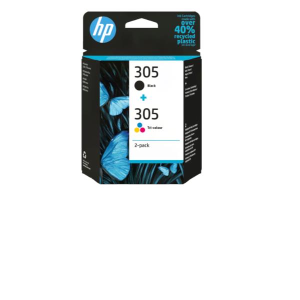 Image of HP 305 2-PACK TRI-COLOR/BLACK 6ZD17AE
