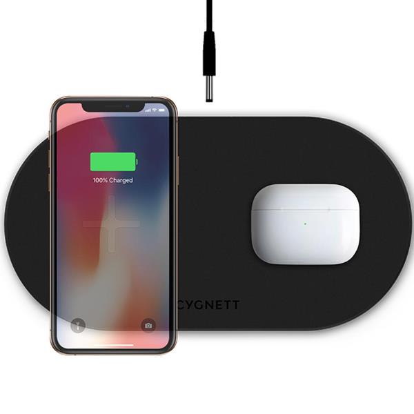 Image of CYGNETT TWOFOLD 20W DUAL WIRELESS CHARGER B CY3439WIRDD