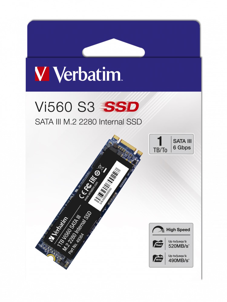 VERBATIM SSD INTERNO VI560 S3 1TB M.2 SATA R/W 520/500 49364