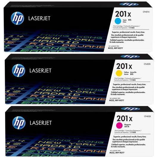 HP 201X 3-PACK HIGH YIELD C/M/Y TONER CF253XM