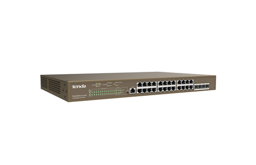 TENDA SWITCH L3 MANAGED POE SWITCH 24 PORTE 10/100/1000 BASE-T ETHERNET - 4 PORTE 1000 BASE-X SFP -1 TEG5328P-24-410W