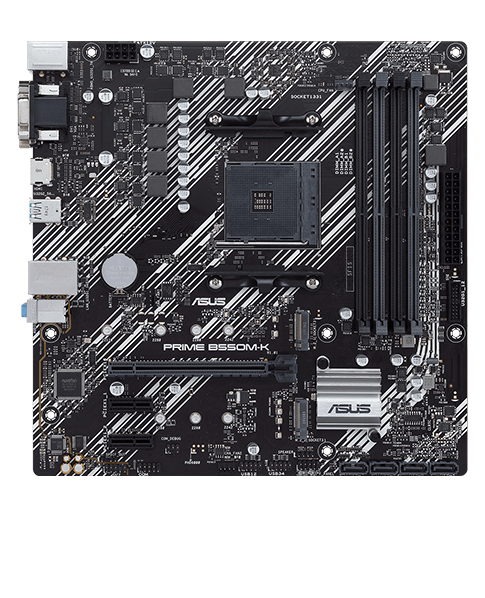 ASUS MB AMD B550, PRIME B550M-K, AM4 DDR4, DVI/HDMI/VGA, RAID, GLAN, M2, MATX, 90MB14V0-M0EAY0 DDR4 90MB14V0-M0EAY0