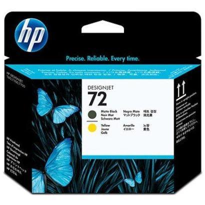 HP TESTINA 72 NERO OPACO E GIALLO C9384A