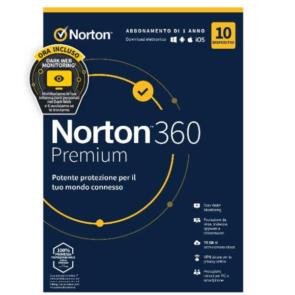 Norton NORTON 360 PREMIUM 2023 - 10 DEVICE 1 YEAR -75GB 21429125