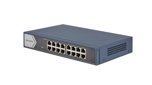 Hikvision SWITCH 16 PORTE 10/100/1000M,  UNMANAGED. DS-3E0516-E