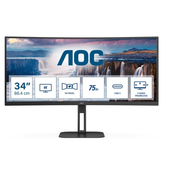Aoc 34  CURVED  3440X1440 4X USB 3.2 DP ALT CU34V5C/BK