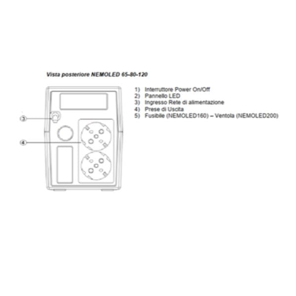 Naicon srl UPS NEMO-LINE INTERACTIVE 800VA 360W 2 SHUKO EL-NEMOLED 80