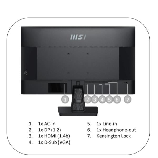 MSI Pro MP245G Monitor PC 60,5 cm (23.8") 1920 x 1080 Pixel Full HD LCD Nero