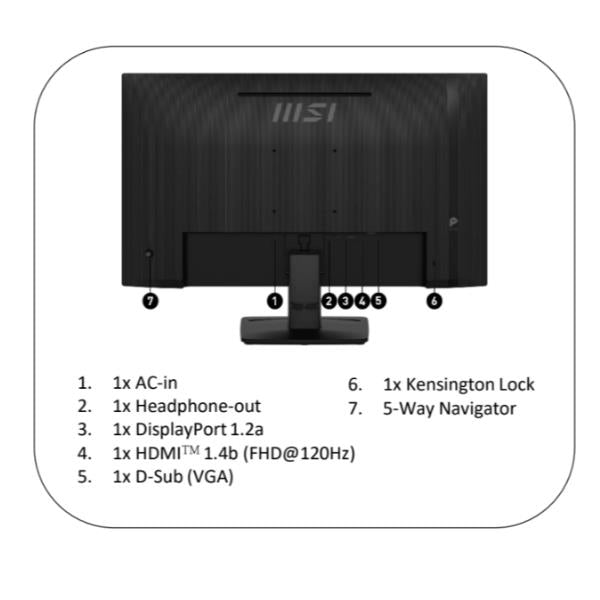 Msi MSI PRO MP271A E2 27 FHD HDMI VGA DP MULTI VESA PRO MP271A E2
