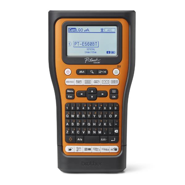 Brother PTE560BTVPQL1 stampante per etichette (CD) Trasferimento termico 180 x 180 DPI 20 mm/s Con cavo e senza cavo HSE/TZe Bluetooth QWERTY