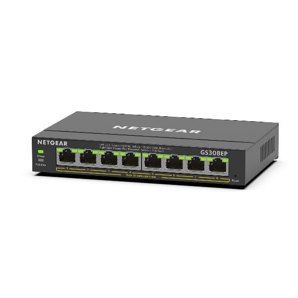 Netgear SWITCH GIGABIT ETHERNET SMART MANAGED PLUS POE+ 8P GS308EP-100PES
